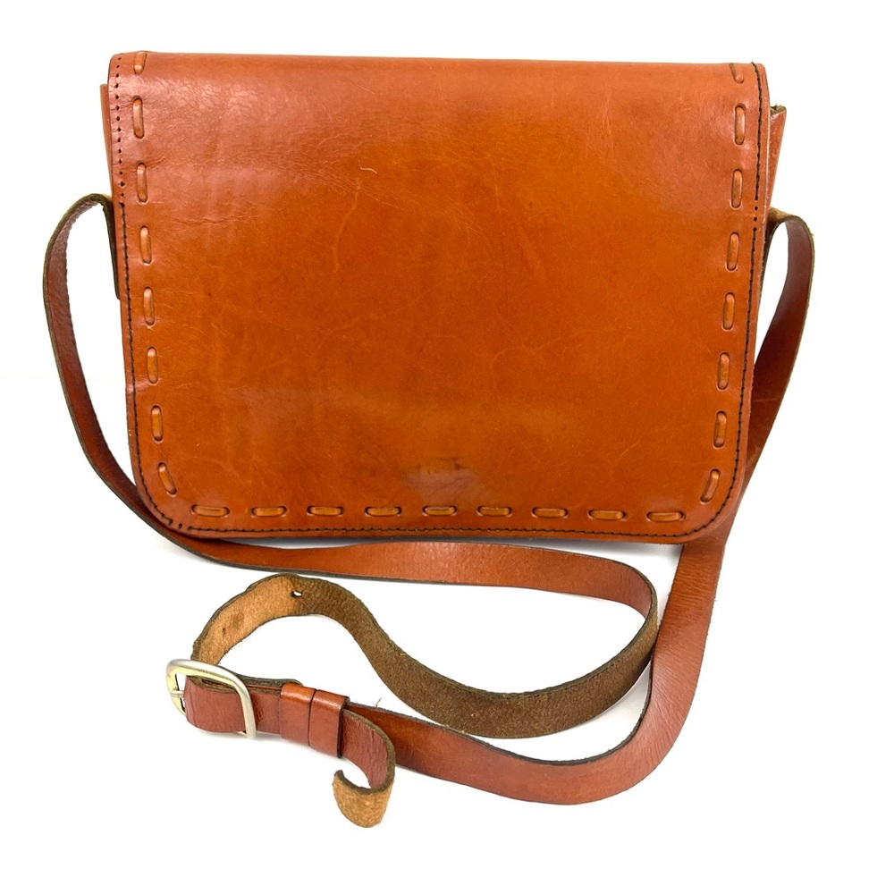 Vintage Magid Leather Flap Crossbody Shoulder Bag